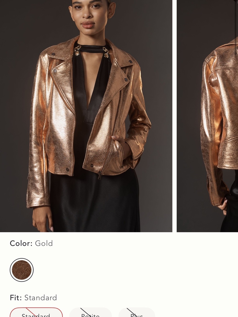 Metallic Gold Women's Moto Jacket